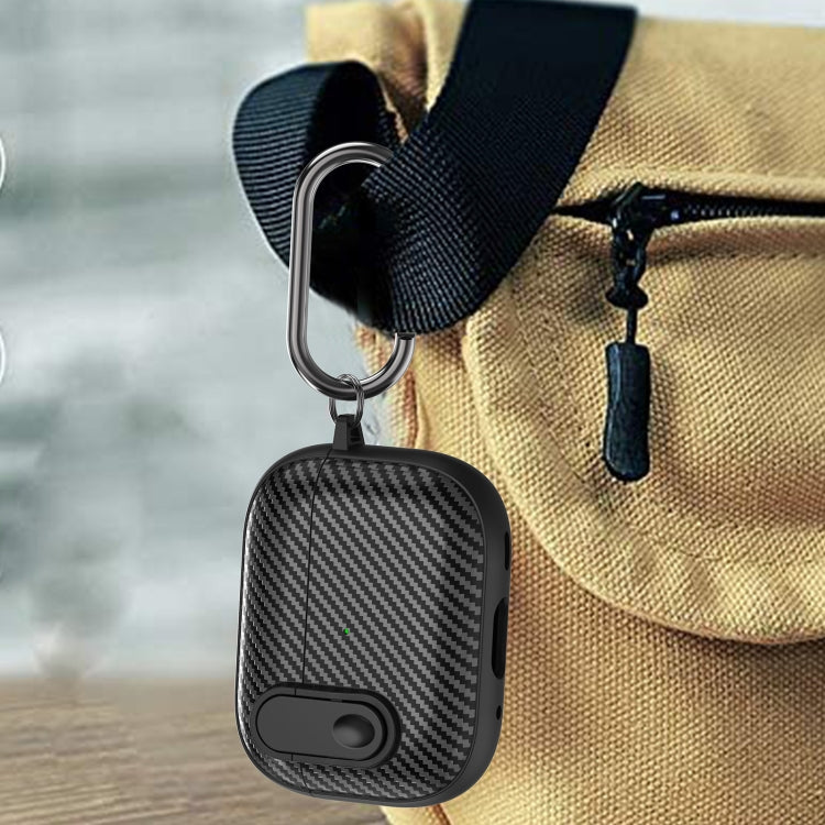 Carbon Fiber Texture Wireless Earphones Case with Security Lock, For AirPods 2 / 1