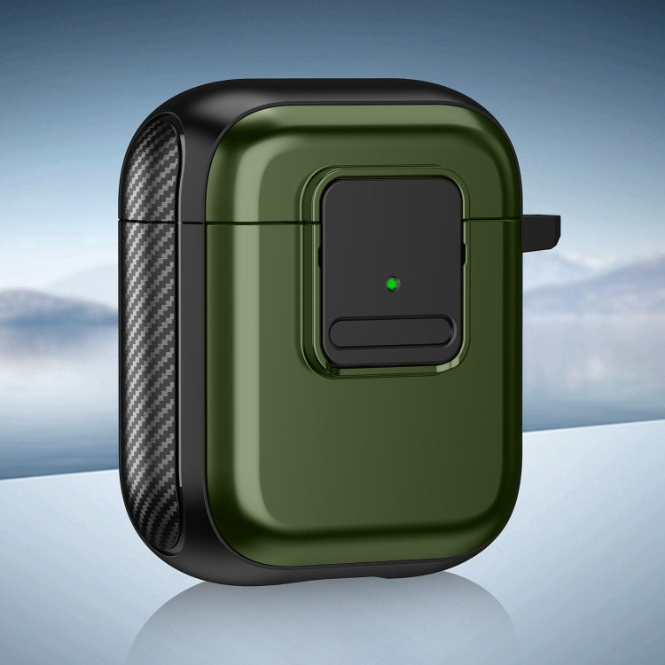 TPU + PC Wireless Earphones Case with Magnetic Switch, For AirPods 2 / 1
