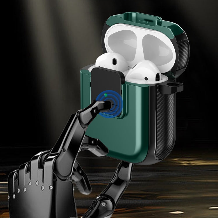 TPU + PC Wireless Earphones Case with Magnetic Switch, For AirPods 2 / 1