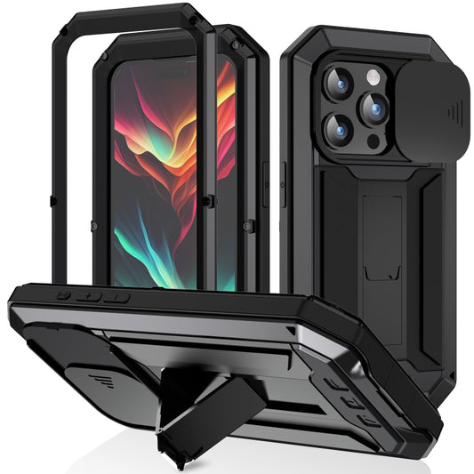 R-JUST Sliding Camera IP54 Life Waterproof Holder Phone Case, For iPhone 15
