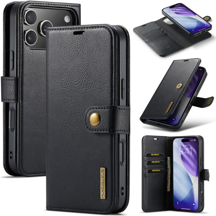 DG.MING Crazy Horse Texture Detachable Magnetic Leather Phone Case, For iPhone 16e, For iPhone 16 Pro Max, For iPhone 16 Pro, For iPhone 16 Plus