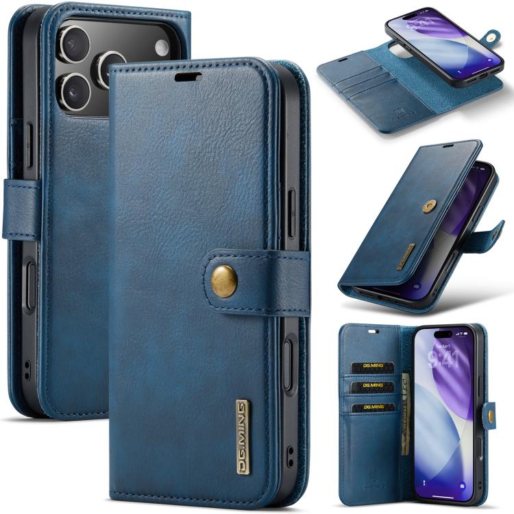 DG.MING Crazy Horse Texture Detachable Magnetic Leather Phone Case, For iPhone 16e, For iPhone 16 Pro Max, For iPhone 16 Pro, For iPhone 16 Plus