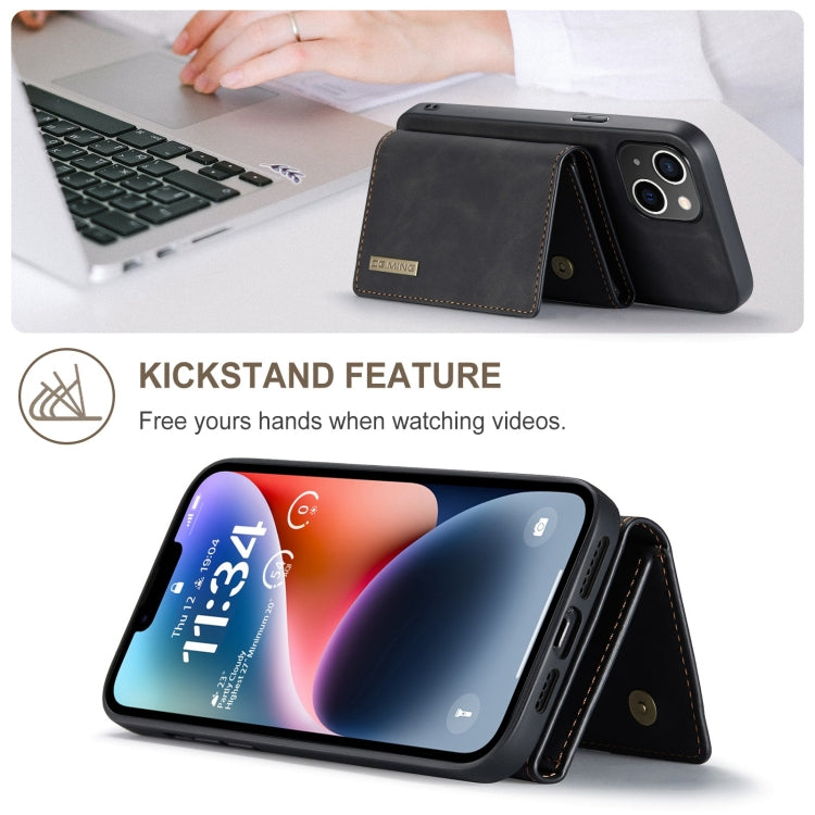 DG.MING M1 Series 3-Fold Multi Card Wallet Leather Phone Case, For iPhone 15
