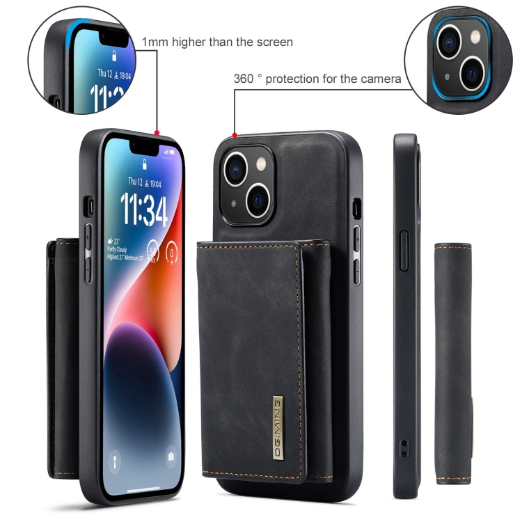 DG.MING M1 Series 3-Fold Multi Card Wallet Leather Phone Case, For iPhone 15