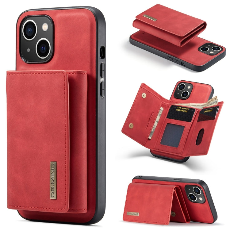 DG.MING M1 Series 3-Fold Multi Card Wallet Leather Phone Case, For iPhone 15