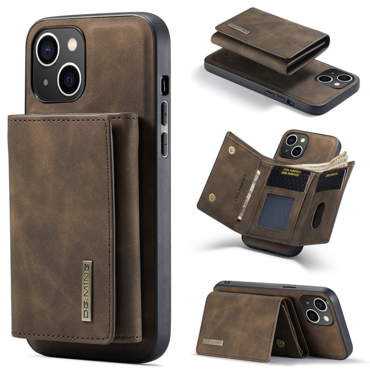 DG.MING M1 Series 3-Fold Multi Card Wallet Leather Phone Case, For iPhone 16, For iPhone 15 Pro Max, For iPhone 15 Pro, For iPhone 15 Plus