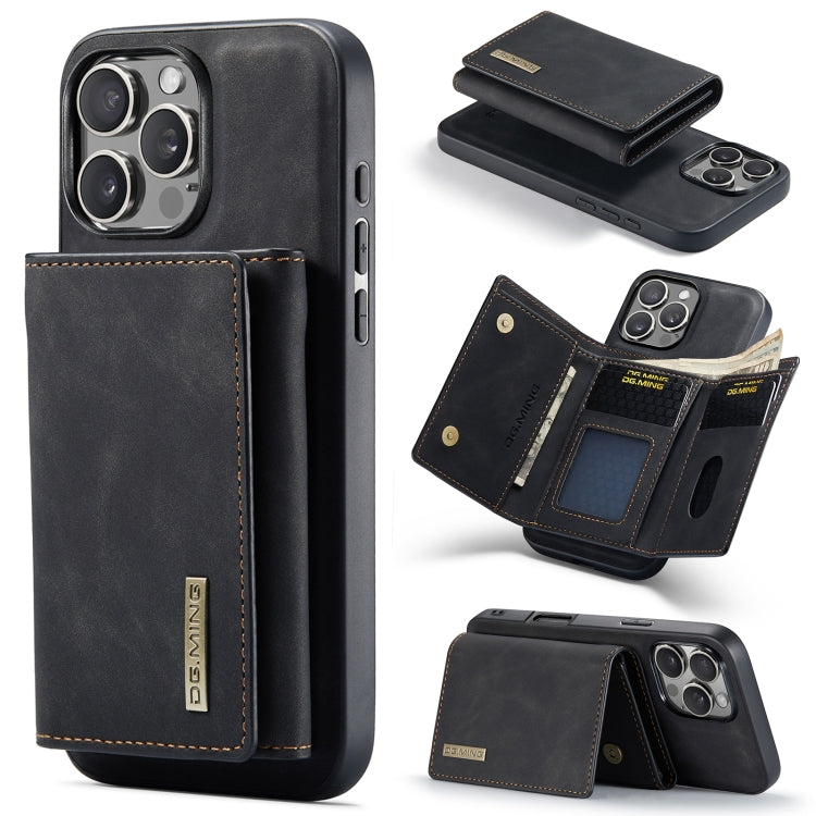 DG.MING M1 Series 3-Fold Multi Card Wallet Leather Phone Case, For iPhone 16e, For iPhone 16 Pro Max, For iPhone 16 Pro, For iPhone 16 Plus