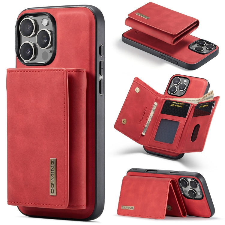 DG.MING M1 Series 3-Fold Multi Card Wallet Leather Phone Case, For iPhone 16e, For iPhone 16 Pro Max, For iPhone 16 Pro, For iPhone 16 Plus