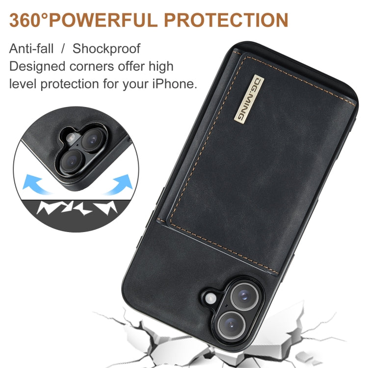DG.MING M1 Series 3-Fold Multi Card Wallet Leather Phone Case, For iPhone 16, For iPhone 15 Pro Max, For iPhone 15 Pro, For iPhone 15 Plus