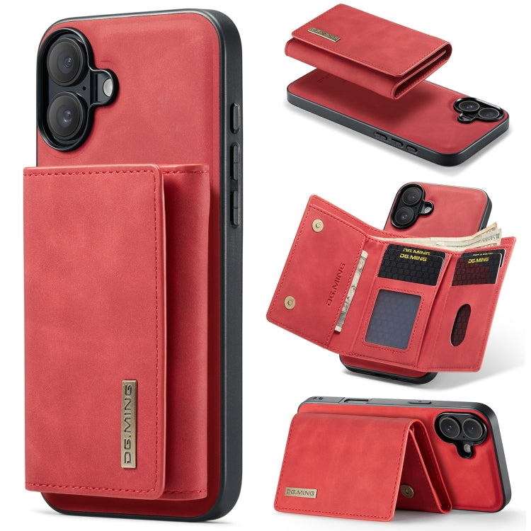 DG.MING M1 Series 3-Fold Multi Card Wallet Leather Phone Case, For iPhone 16, For iPhone 15 Pro Max, For iPhone 15 Pro, For iPhone 15 Plus