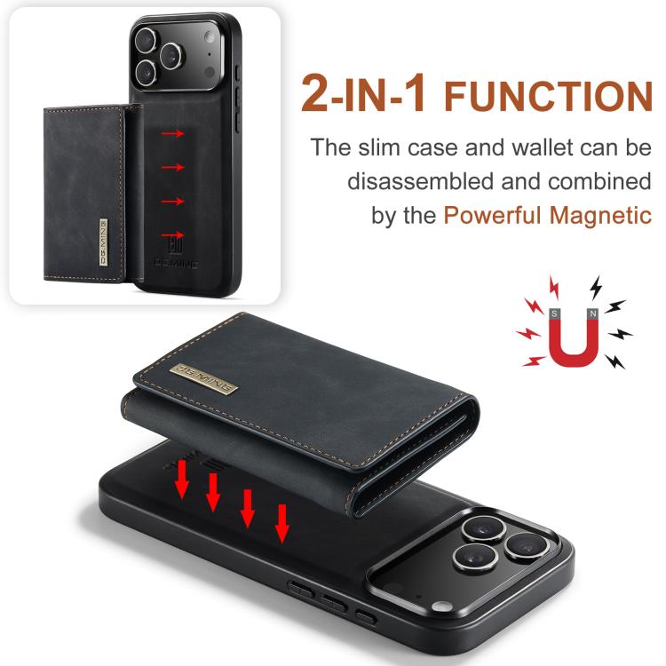 DG.MING M1 Series 3-Fold Multi Card Wallet Leather Phone Case