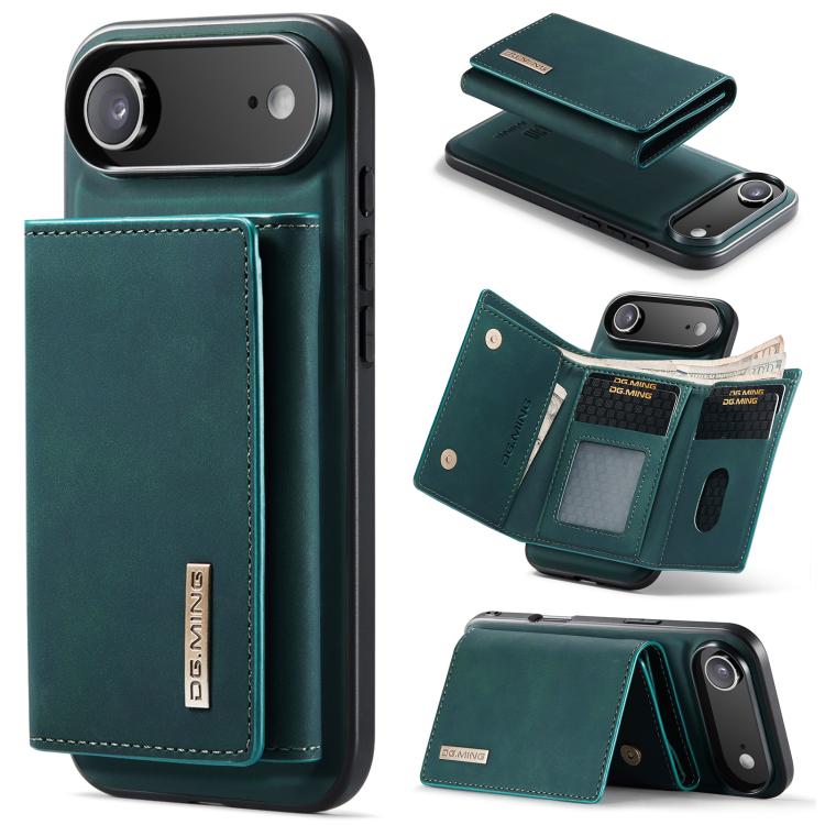 DG.MING M1 Series 3-Fold Multi Card Wallet Leather Phone Case, For iPhone 16e, For iPhone 16 Pro Max, For iPhone 16 Pro, For iPhone 16 Plus