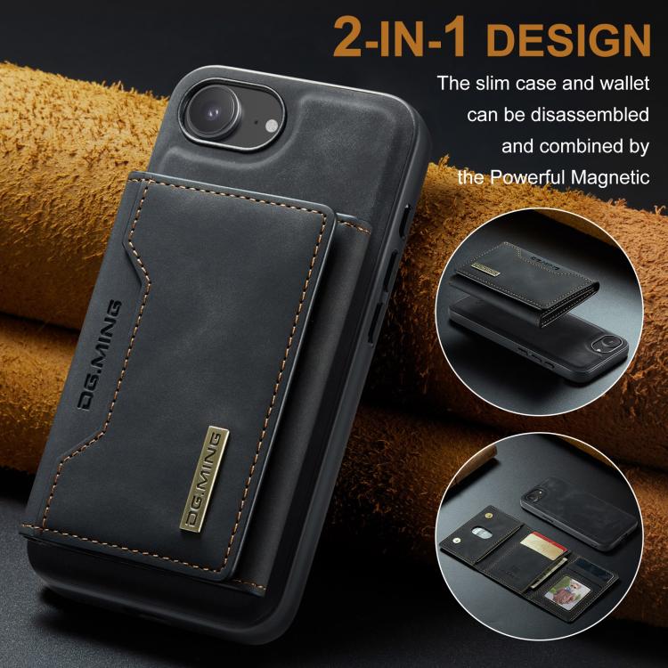 DG.MING M2 Series 3-Fold Card Bag Wallet Leather Phone Case, For iPhone 17 Pro Max, For iPhone 17 Pro, For iPhone 17, For iPhone Air