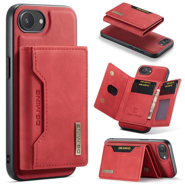 DG.MING M2 Series 3-Fold Card Bag Wallet Leather Phone Case, For iPhone 17 Pro Max, For iPhone 17 Pro, For iPhone 17, For iPhone Air