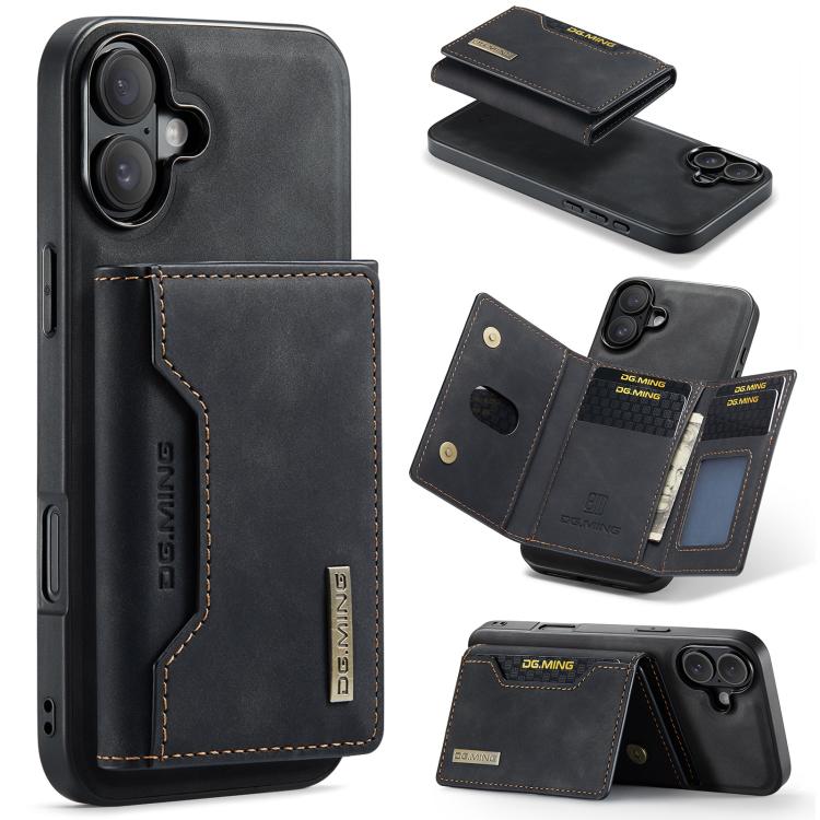 DG.MING M2 Series 3-Fold Card Bag Wallet Leather Phone Case, For iPhone 17 Pro Max, For iPhone 17 Pro, For iPhone 17, For iPhone Air