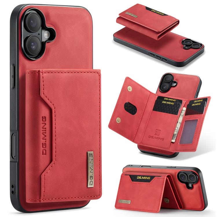 DG.MING M2 Series 3-Fold Card Bag Wallet Leather Phone Case, For iPhone 17 Pro Max, For iPhone 17 Pro, For iPhone 17, For iPhone Air
