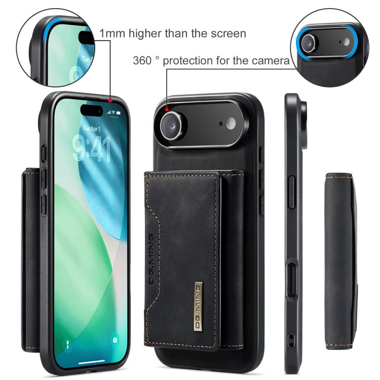 DG.MING M2 Series 3-Fold Card Bag Wallet Leather Phone Case