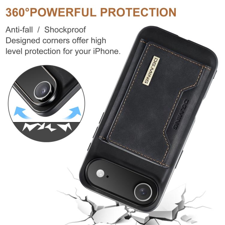 DG.MING M2 Series 3-Fold Card Bag Wallet Leather Phone Case