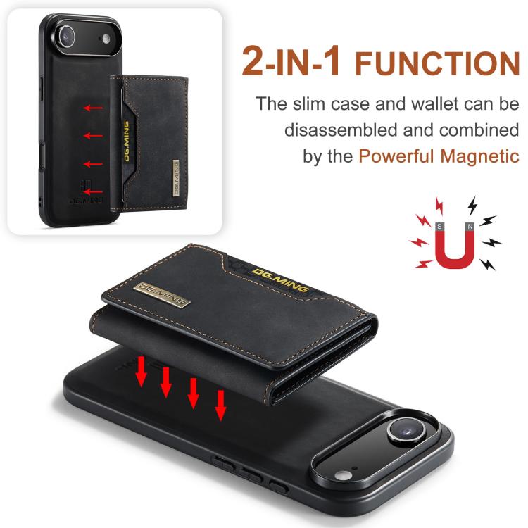 DG.MING M2 Series 3-Fold Card Bag Wallet Leather Phone Case