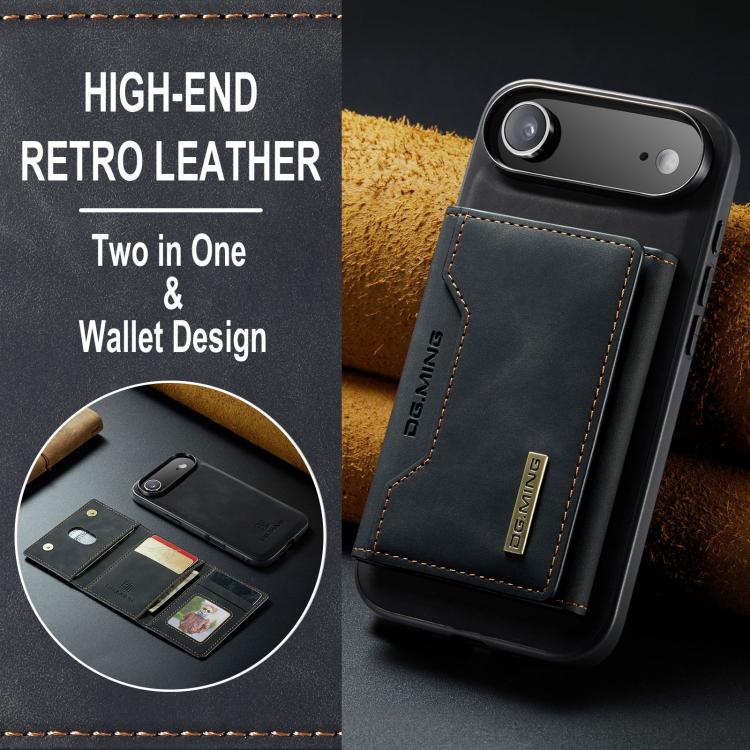 DG.MING M2 Series 3-Fold Card Bag Wallet Leather Phone Case