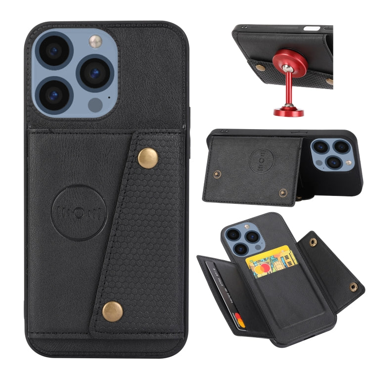Double Buckle Card Slots PU + TPU Phone Case, For iPhone 15 Pro Max, For iPhone 15 Pro, For iPhone 15 Plus