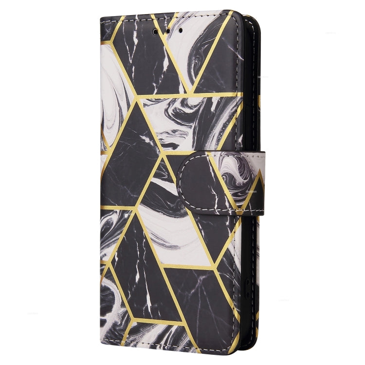 Marble Bronzing Stitching Leather Phone Case, For iPhone 15