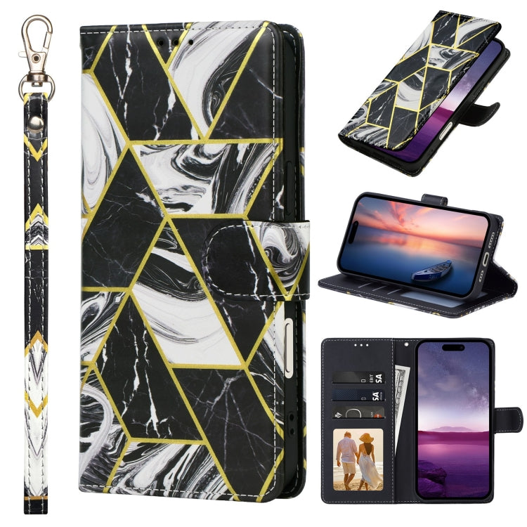 Marble Bronzing Stitching Leather Phone Case, For iPhone 17e / 16e, For iPhone 17 Pro Max, For iPhone 17 Pro, For iPhone 17, For iPhone Air, For iPhone 16 Pro Max