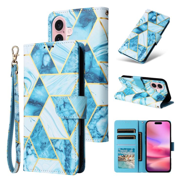 Marble Bronzing Stitching Leather Phone Case, For iPhone 17e / 16e, For iPhone 17 Pro Max, For iPhone 17 Pro, For iPhone 17, For iPhone Air, For iPhone 16 Pro Max