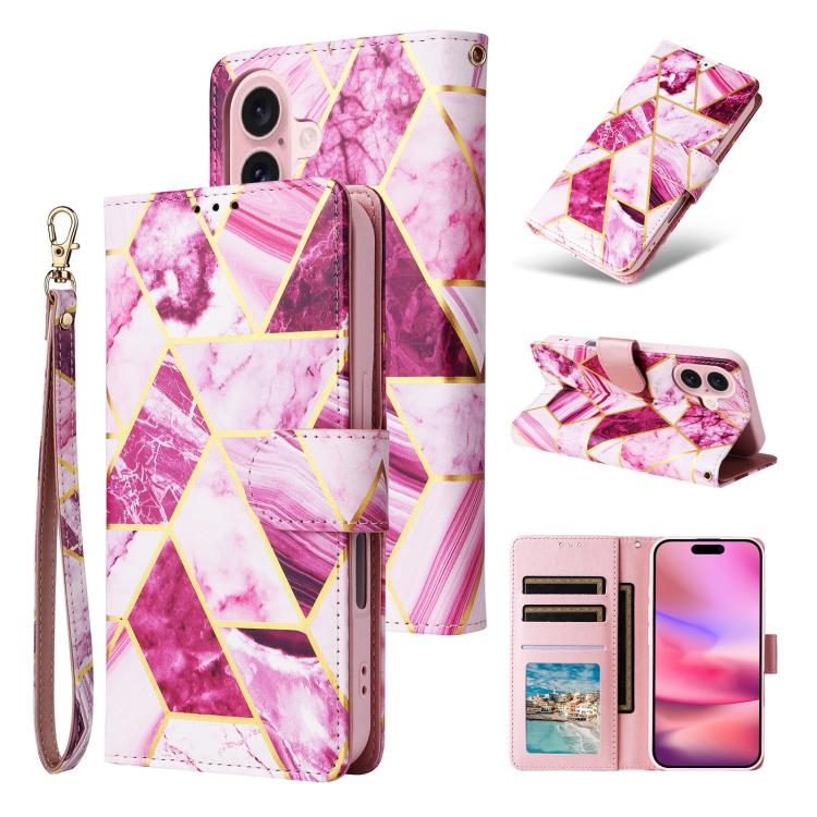 Marble Bronzing Stitching Leather Phone Case, For iPhone 17e / 16e, For iPhone 17 Pro Max, For iPhone 17 Pro, For iPhone 17, For iPhone Air, For iPhone 16 Pro Max