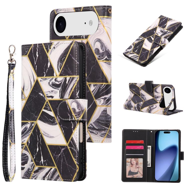 Marble Bronzing Stitching Leather Phone Case, For iPhone 17e / 16e, For iPhone 17 Pro Max, For iPhone 17 Pro, For iPhone 17, For iPhone Air, For iPhone 16 Pro Max