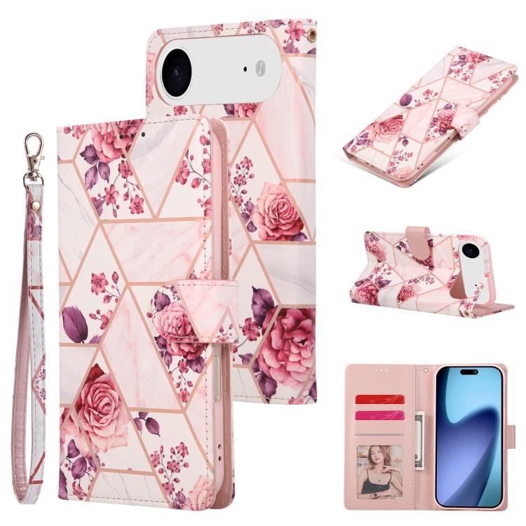Marble Bronzing Stitching Leather Phone Case, For iPhone 17e / 16e, For iPhone 17 Pro Max, For iPhone 17 Pro, For iPhone 17, For iPhone Air, For iPhone 16 Pro Max