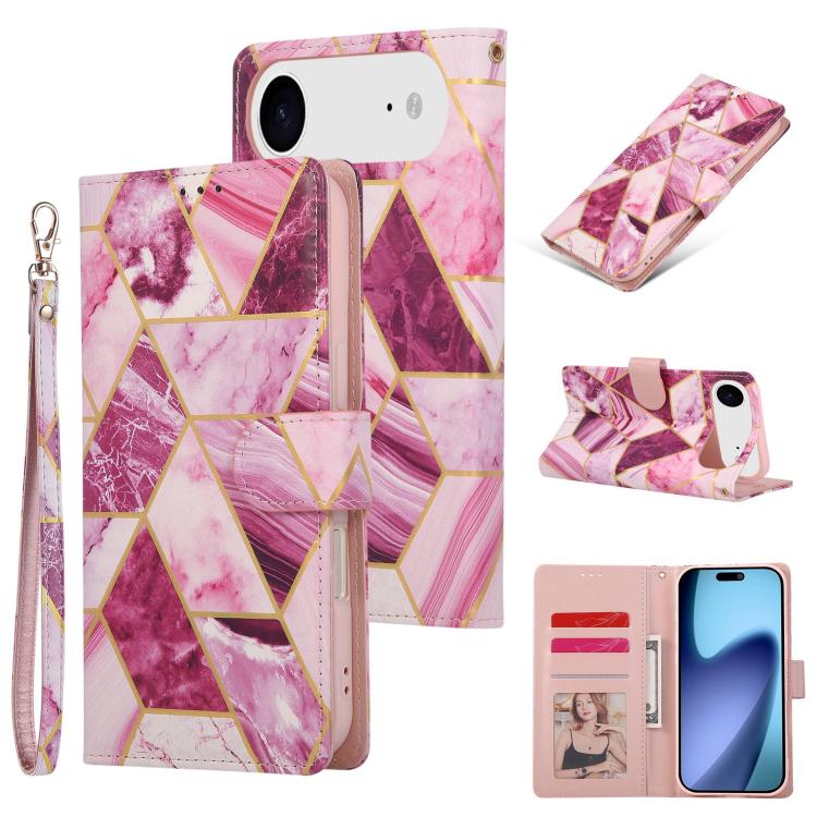 Marble Bronzing Stitching Leather Phone Case, For iPhone 17e / 16e, For iPhone 17 Pro Max, For iPhone 17 Pro, For iPhone 17, For iPhone Air, For iPhone 16 Pro Max