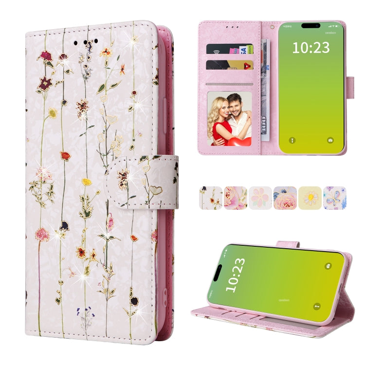 Bronzing Painting RFID Leather Case, For iPhone 15