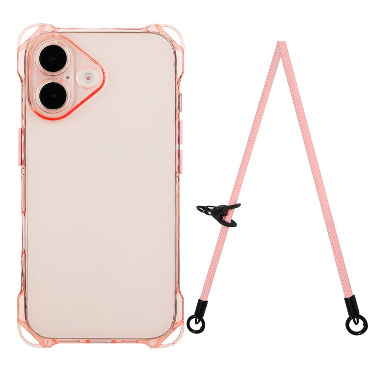 Four-corner Shockproof TPU Phone Case with Lanyard
