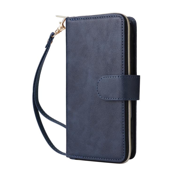 9 Card Slots Zipper Wallet Bag Leather Phone Case, For iPhone 16e, For iPhone 16 Pro Max, For iPhone 16 Pro, For iPhone 16 Plus