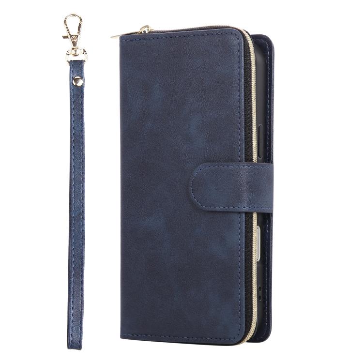 9 Card Slots Zipper Wallet Bag Leather Phone Case, For iPhone 16, For iPhone 15 Pro Max, For iPhone 15 Pro, For iPhone 15 Plus