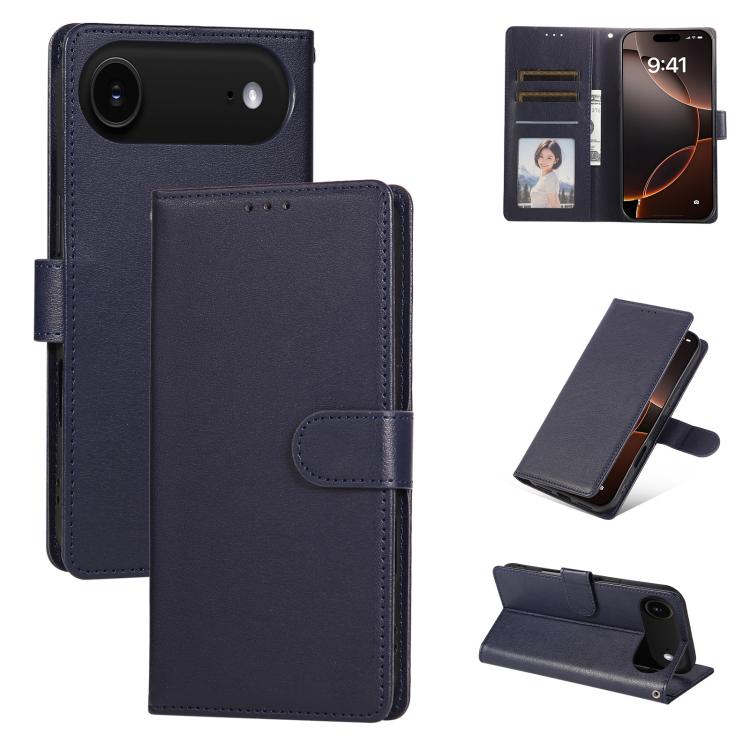 3-Card Slots Multifunctional Leather Phone Case, For iPhone 16e, For iPhone 16 Pro Max, For iPhone 16 Pro, For iPhone 16 Plus