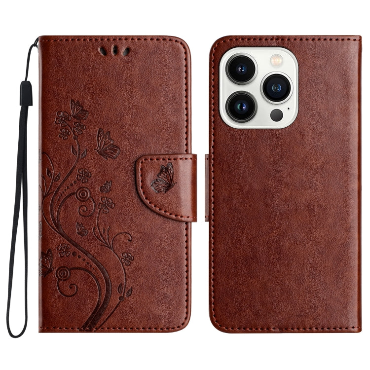 Butterfly Flower Pattern Flip Leather Phone Case, For iPhone 16 Plus, For iPhone 16, For iPhone 15 Pro Max