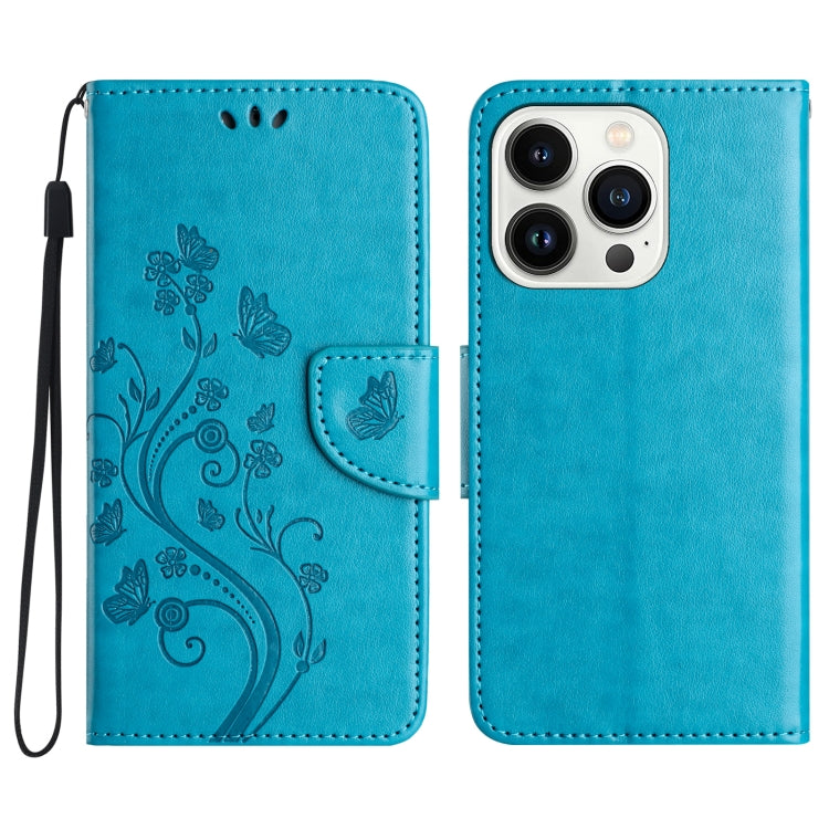 Butterfly Flower Pattern Flip Leather Phone Case, For iPhone 16 Plus, For iPhone 16, For iPhone 15 Pro Max