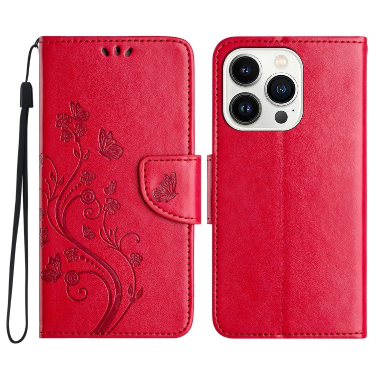 Butterfly Flower Pattern Flip Leather Phone Case, For iPhone 16 Plus, For iPhone 16, For iPhone 15 Pro Max