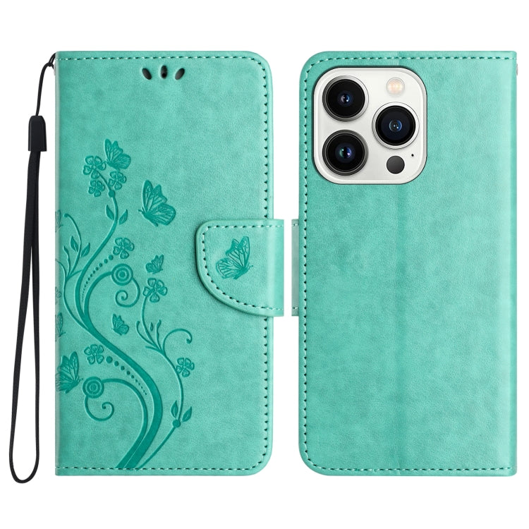 Butterfly Flower Pattern Flip Leather Phone Case, For iPhone 16 Plus, For iPhone 16, For iPhone 15 Pro Max