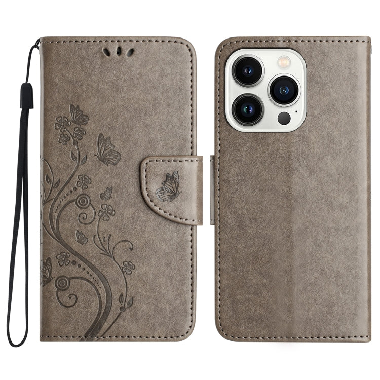 Butterfly Flower Pattern Flip Leather Phone Case, For iPhone 16 Plus, For iPhone 16, For iPhone 15 Pro Max