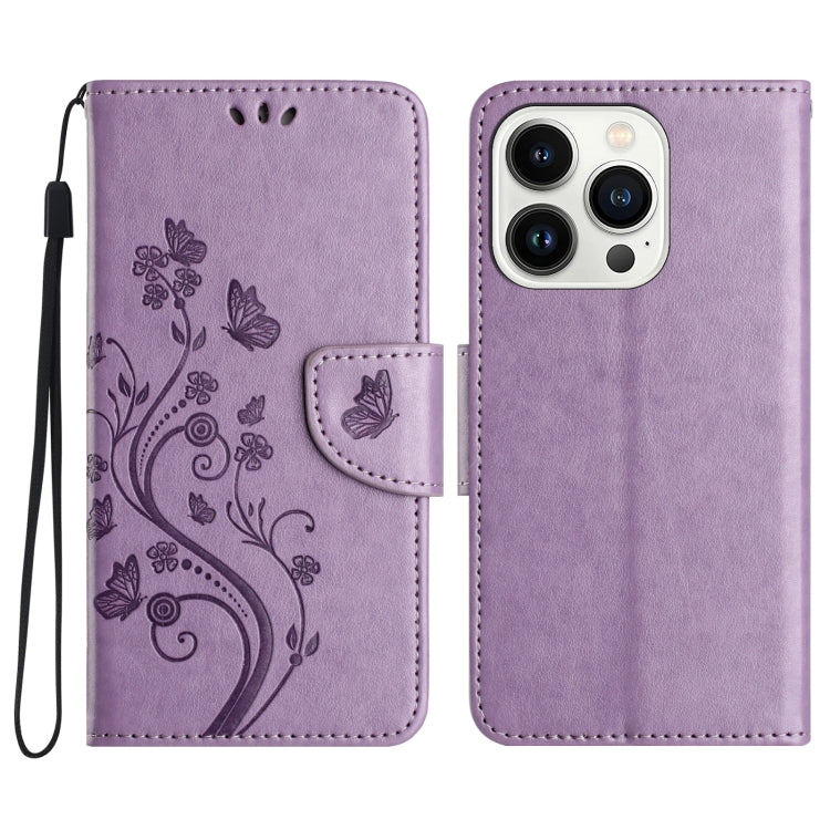 Butterfly Flower Pattern Flip Leather Phone Case, For iPhone 16 Plus, For iPhone 16, For iPhone 15 Pro Max