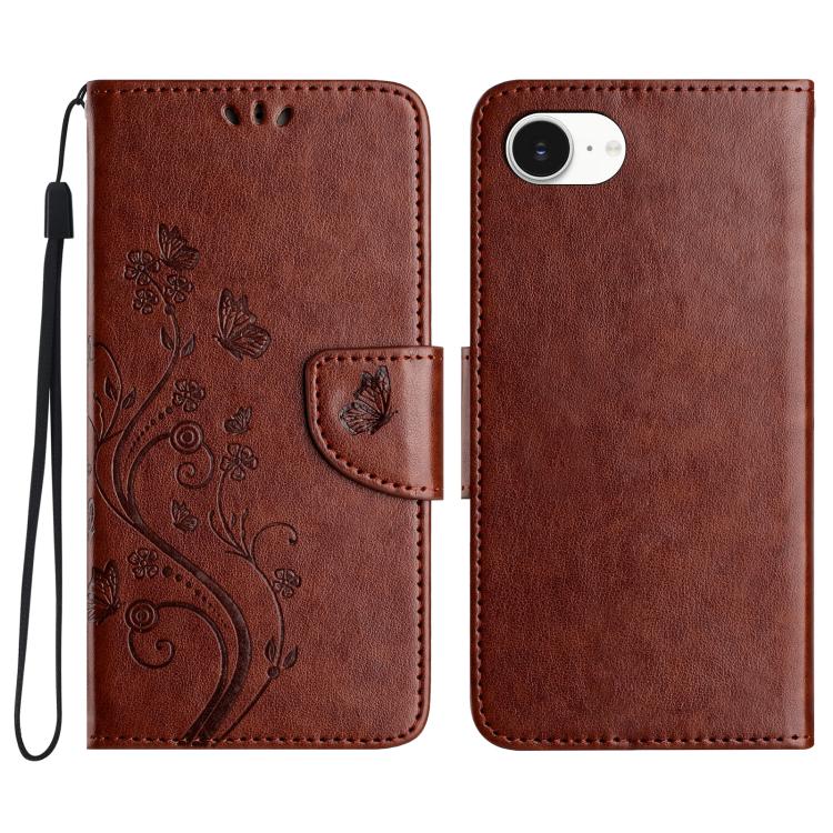 Butterfly Flower Pattern Flip Leather Phone Case, For iPhone 16e, For iPhone 16 Pro Max, For iPhone 16 Pro