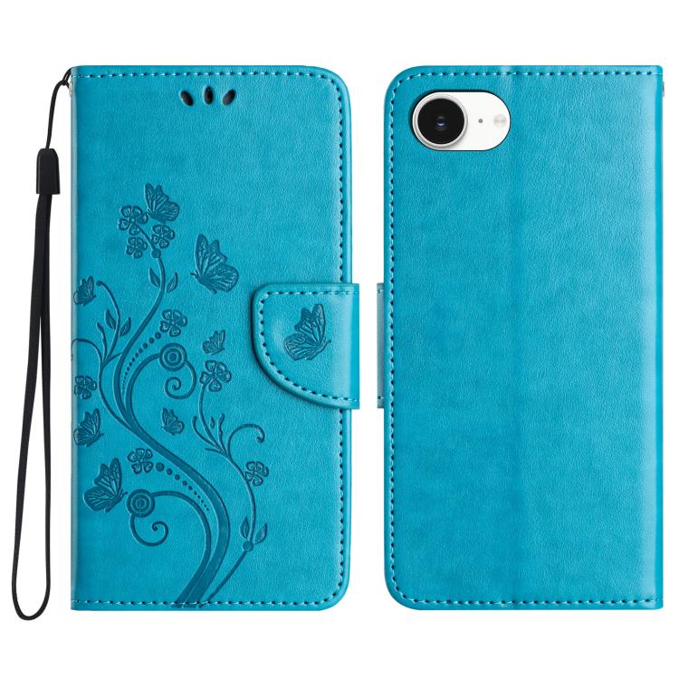 Butterfly Flower Pattern Flip Leather Phone Case, For iPhone 16e, For iPhone 16 Pro Max, For iPhone 16 Pro