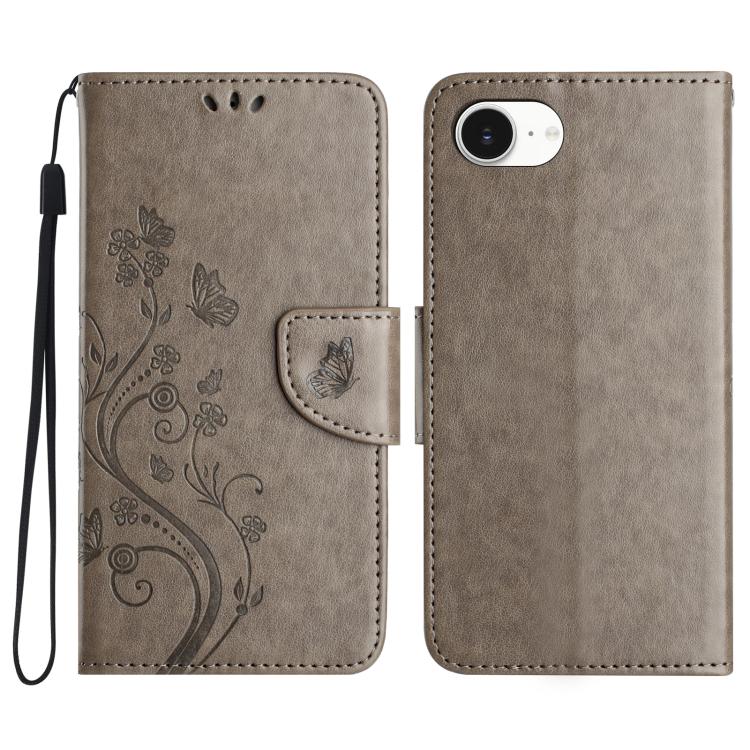 Butterfly Flower Pattern Flip Leather Phone Case, For iPhone 16e, For iPhone 16 Pro Max, For iPhone 16 Pro