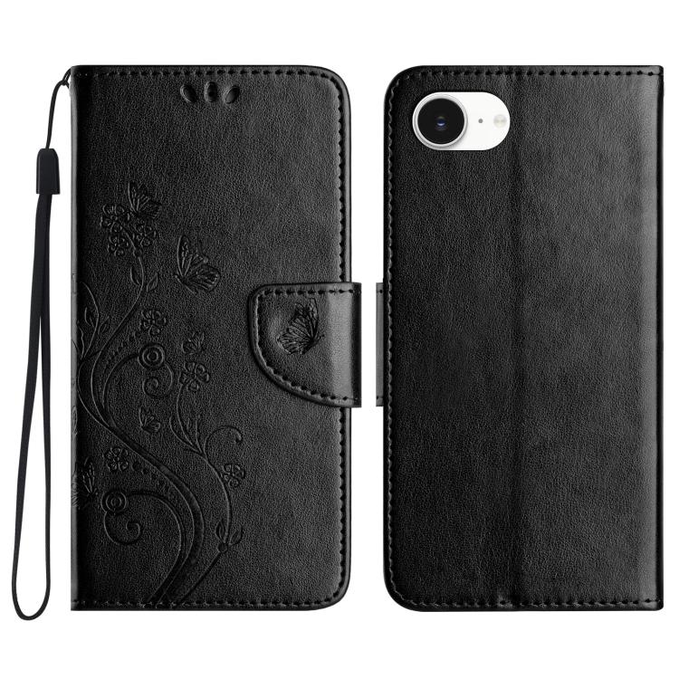 Butterfly Flower Pattern Flip Leather Phone Case, For iPhone 16e, For iPhone 16 Pro Max, For iPhone 16 Pro