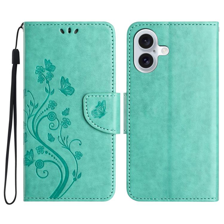 Butterfly Flower Pattern Flip Leather Phone Case, For iPhone 16 Plus, For iPhone 16, For iPhone 15 Pro Max