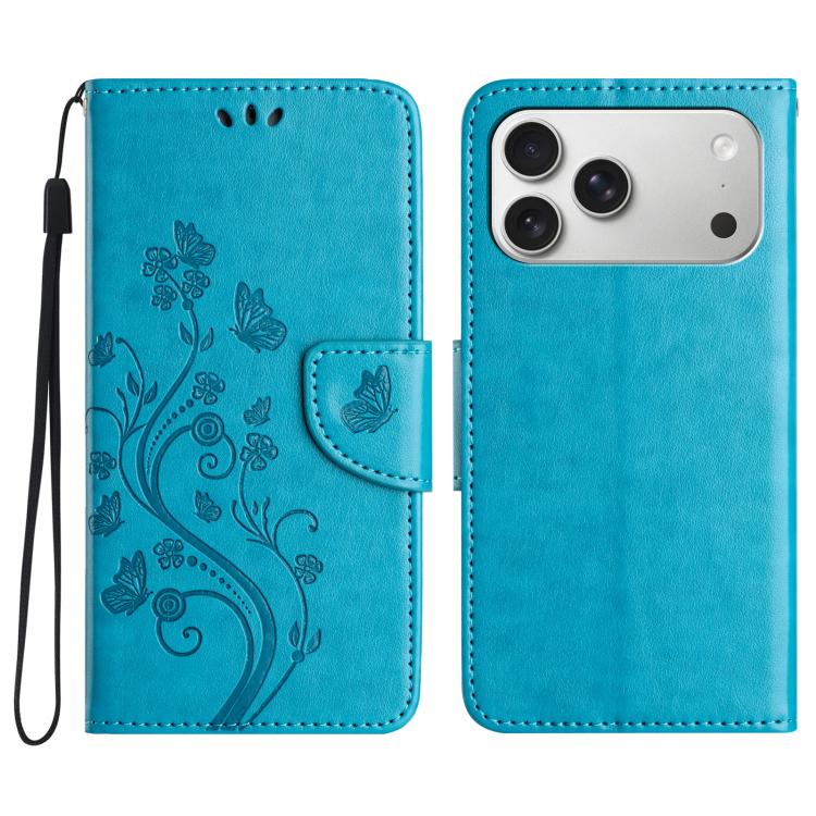 Butterfly Flower Pattern Flip Leather Phone Case, For iPhone 16e, For iPhone 16 Pro Max, For iPhone 16 Pro