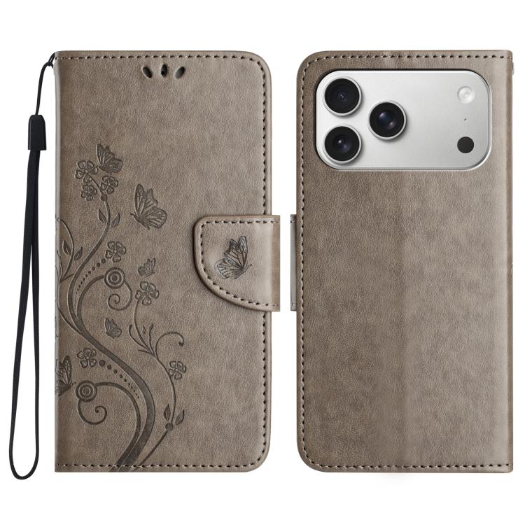 Butterfly Flower Pattern Flip Leather Phone Case, For iPhone 16e, For iPhone 16 Pro Max, For iPhone 16 Pro